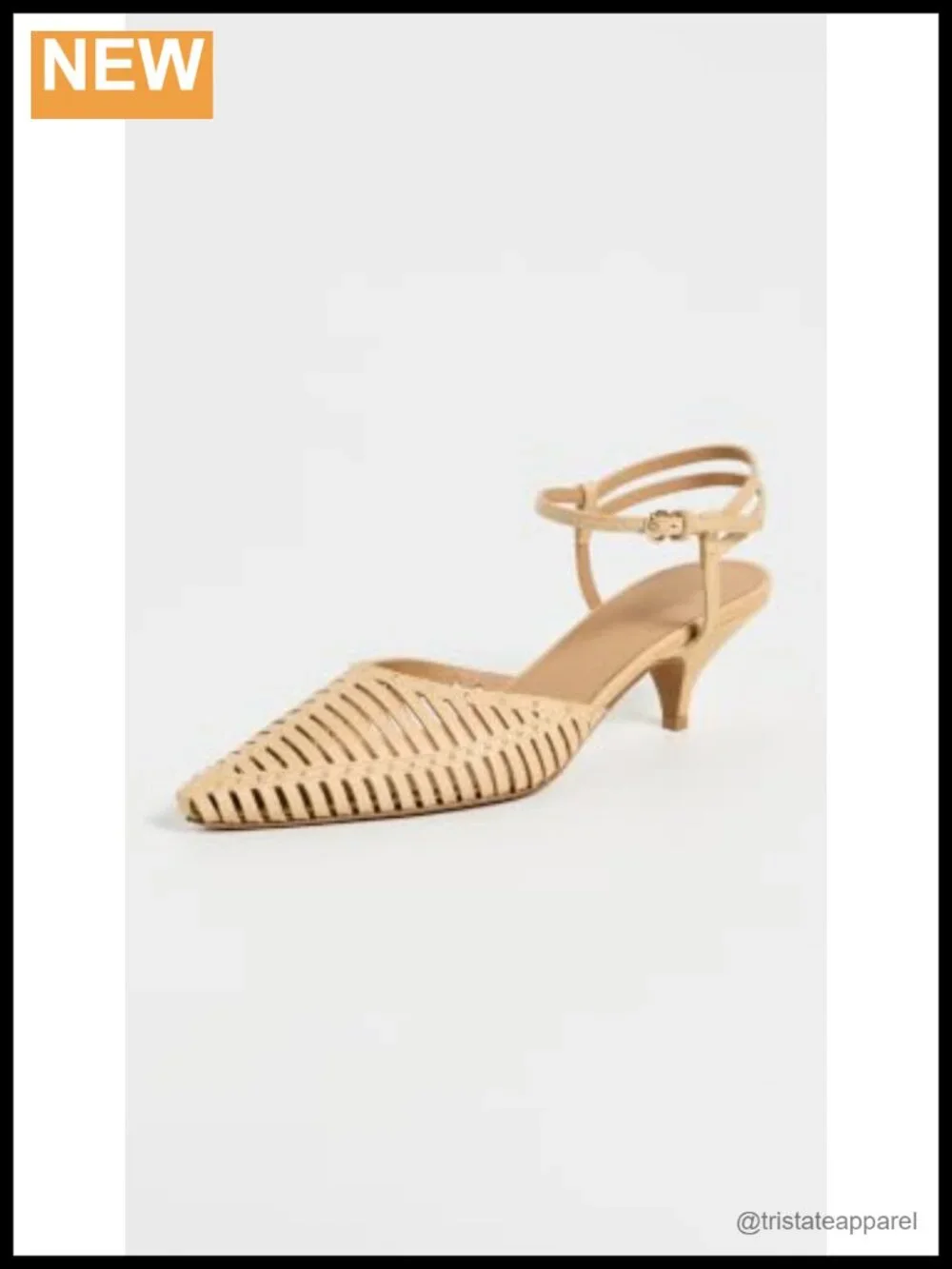 Ulla Johnson Francine Cage Kitten Heels Leather Pointed Toe Dress Pumps